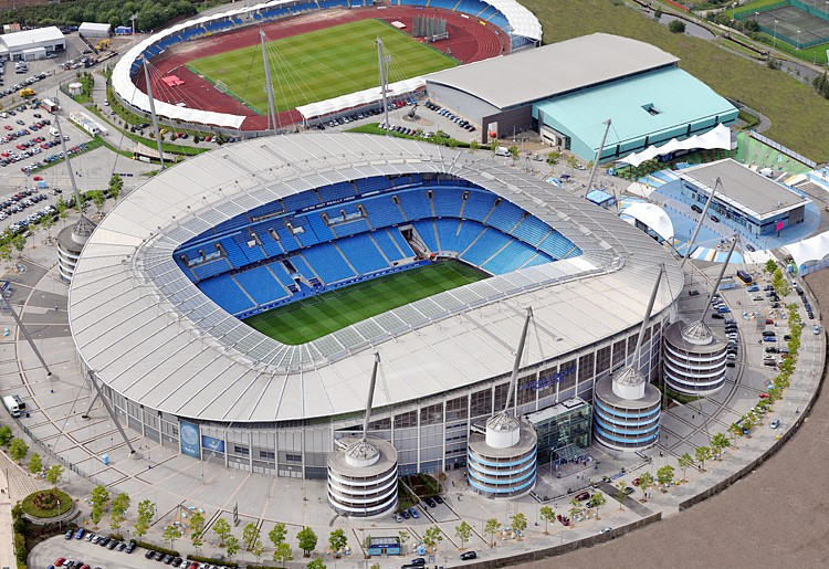 Aerial view of the Etihad stadium