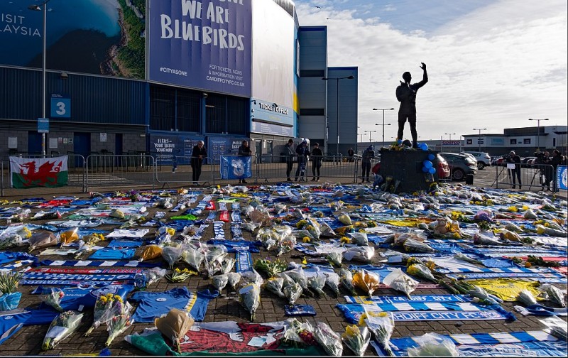 Emiliano Sala tributes outside Cardiff City Stadium